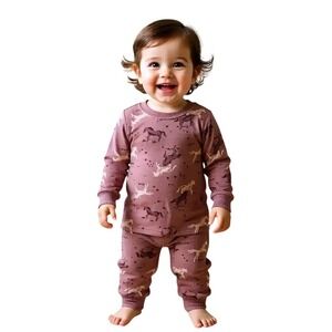 Modern Moments by Gerber Kids Horse Print Pajama Set 2-Piece Sleepwear 18MOS NWT